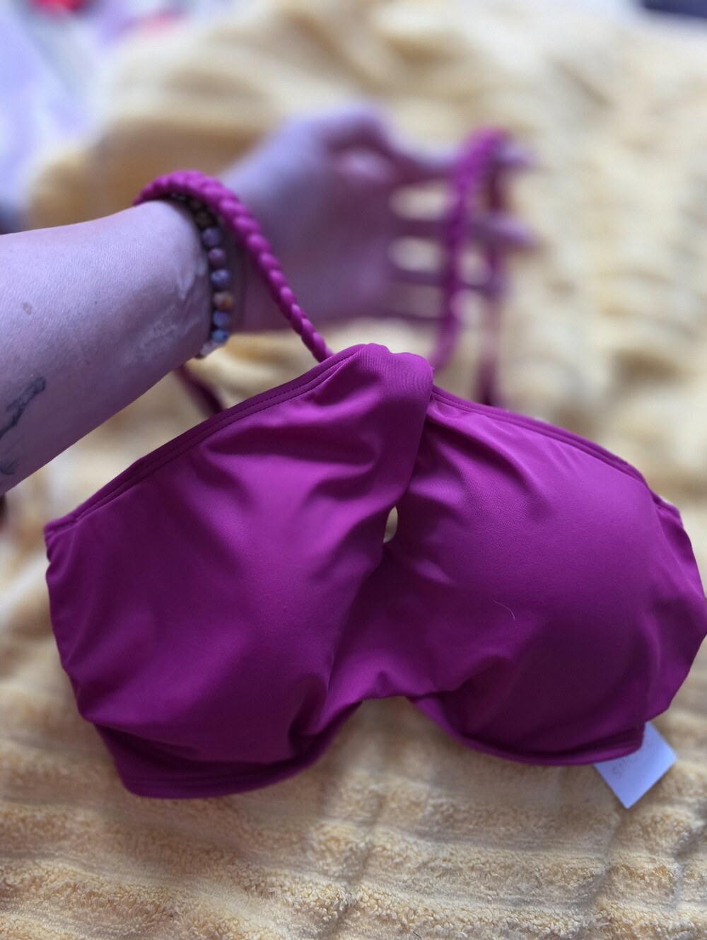 Target Fuchsia Bra Top with Braided Straps